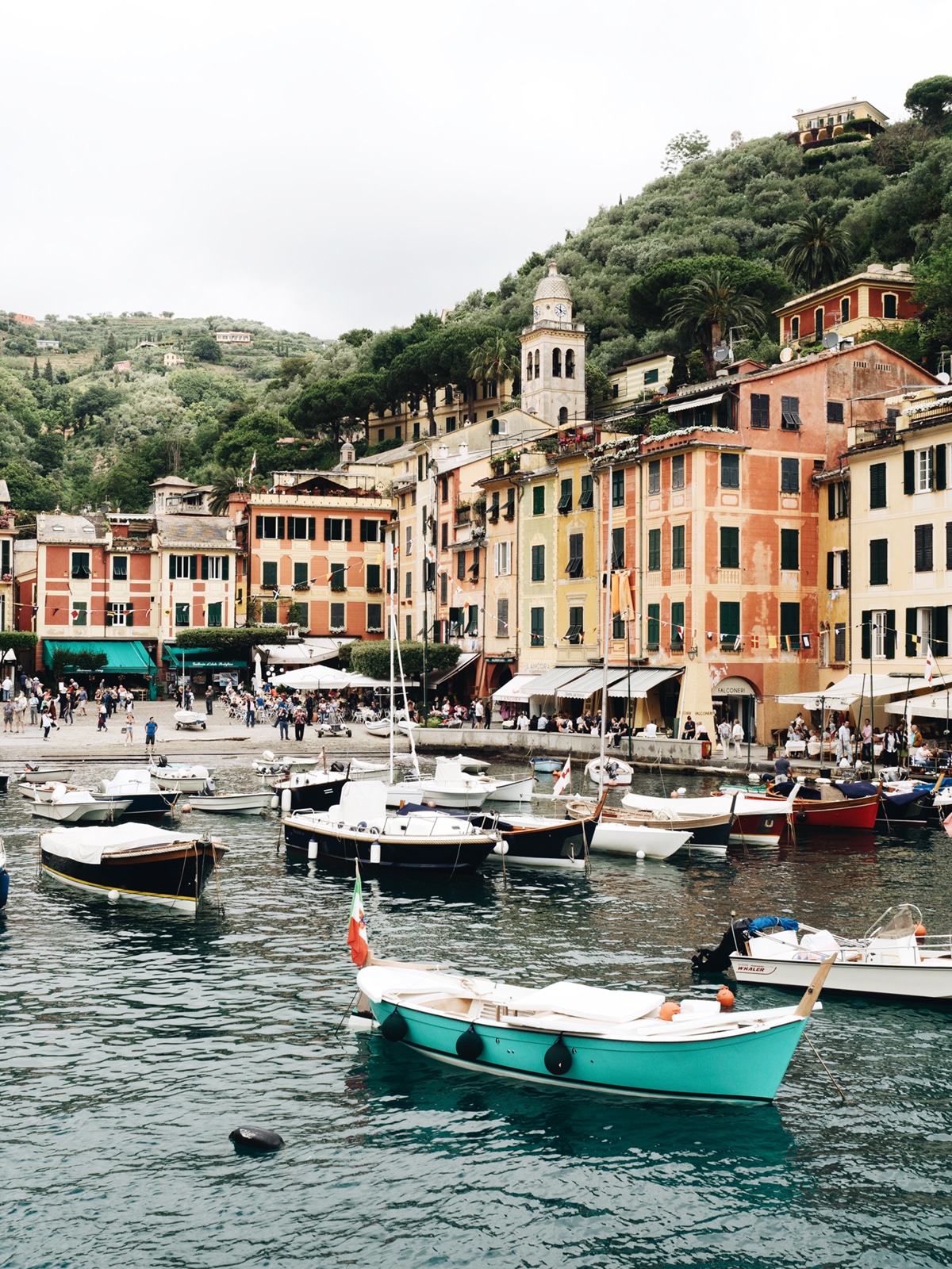 pulling into portofino on the ferry | tips for traveling the italian riviera from coco kelley