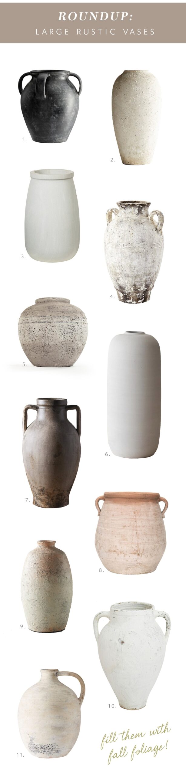 large rustic vase urn roundup