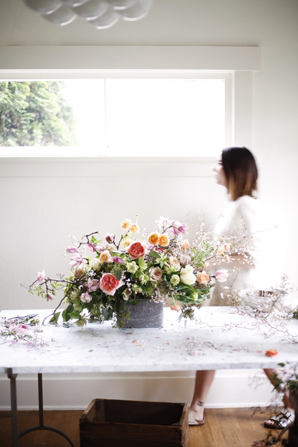 spring floral arrangement tutorial from cozbi jean and coco kelley  - a wild floral arrangement