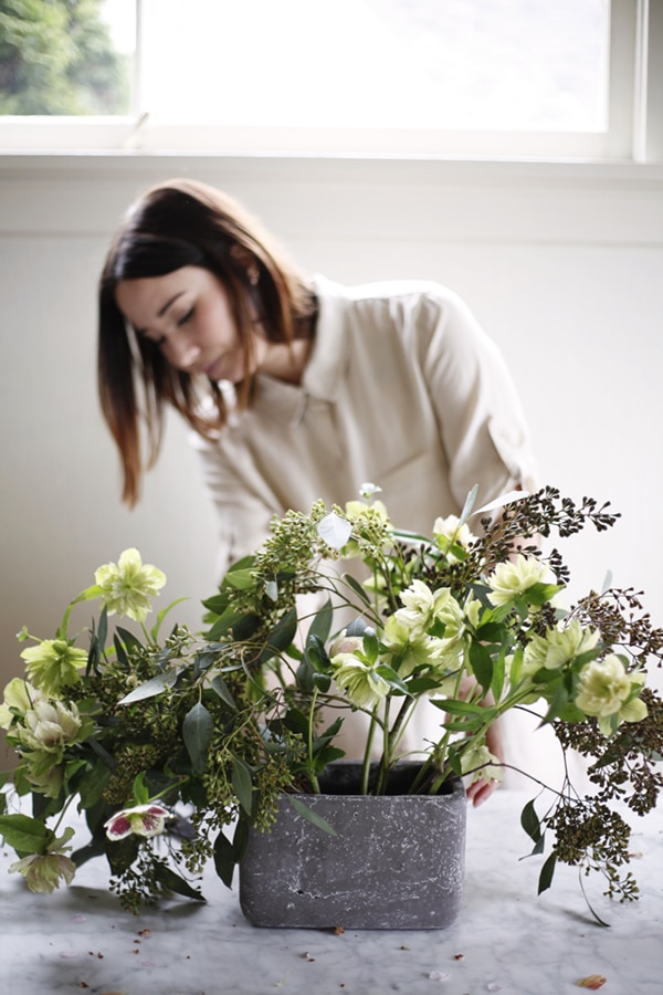 spring floral arrangement tutorial from cozbi jean and coco kelley - add eucalyptus