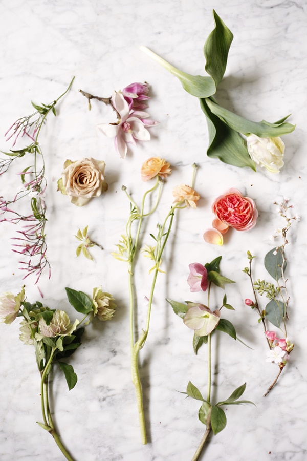 spring floral arrangement tutorial from cozbi jean and coco kelley