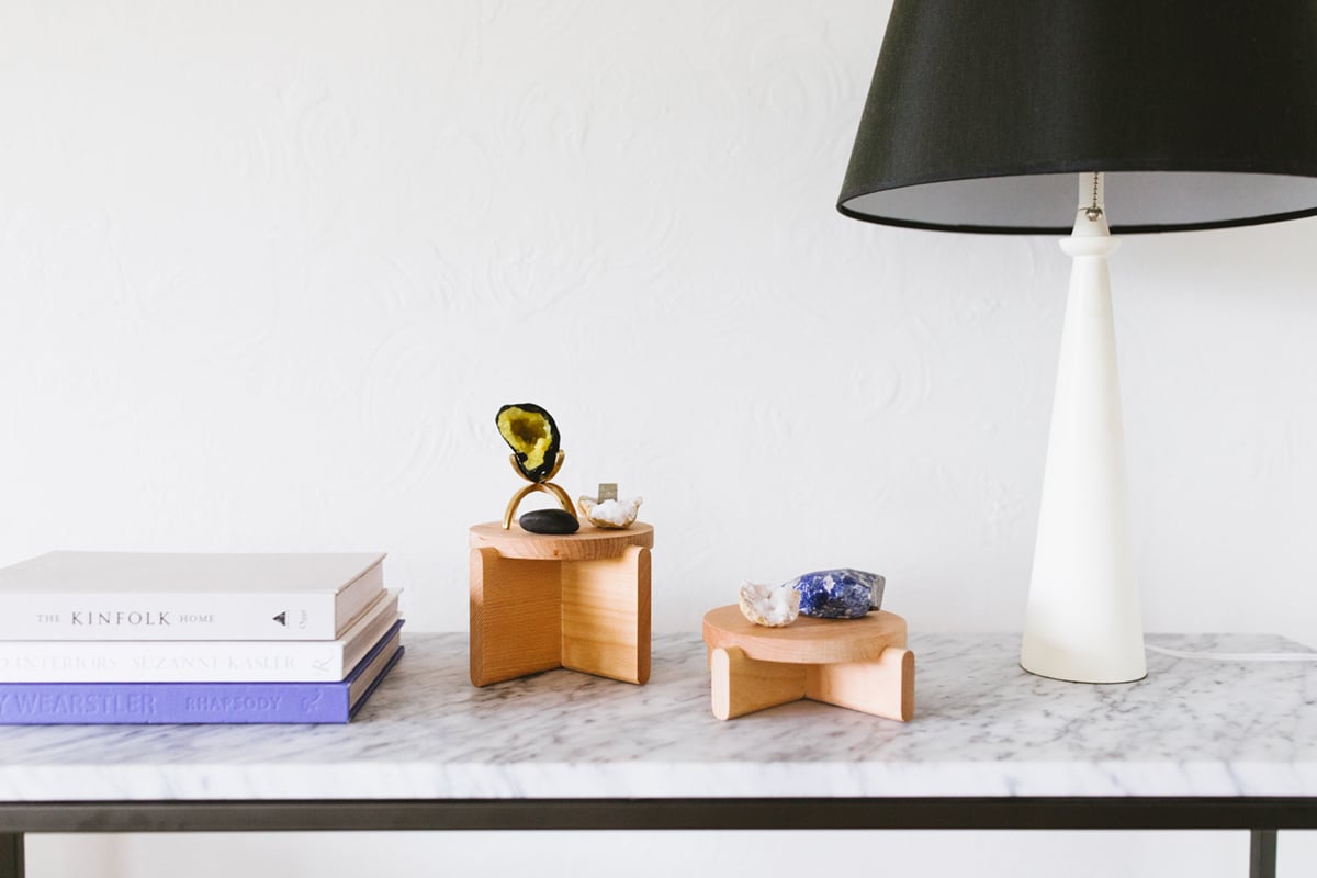 step by step styling with pedestals for a console table - coco kelley