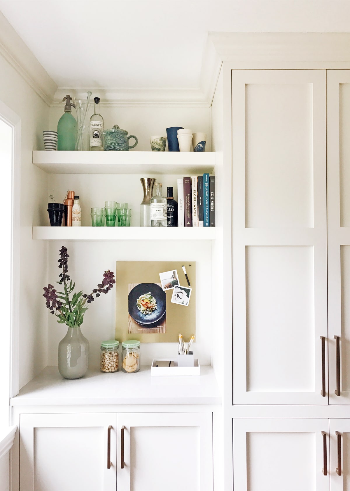 styled kitchen shelves | coco kelley