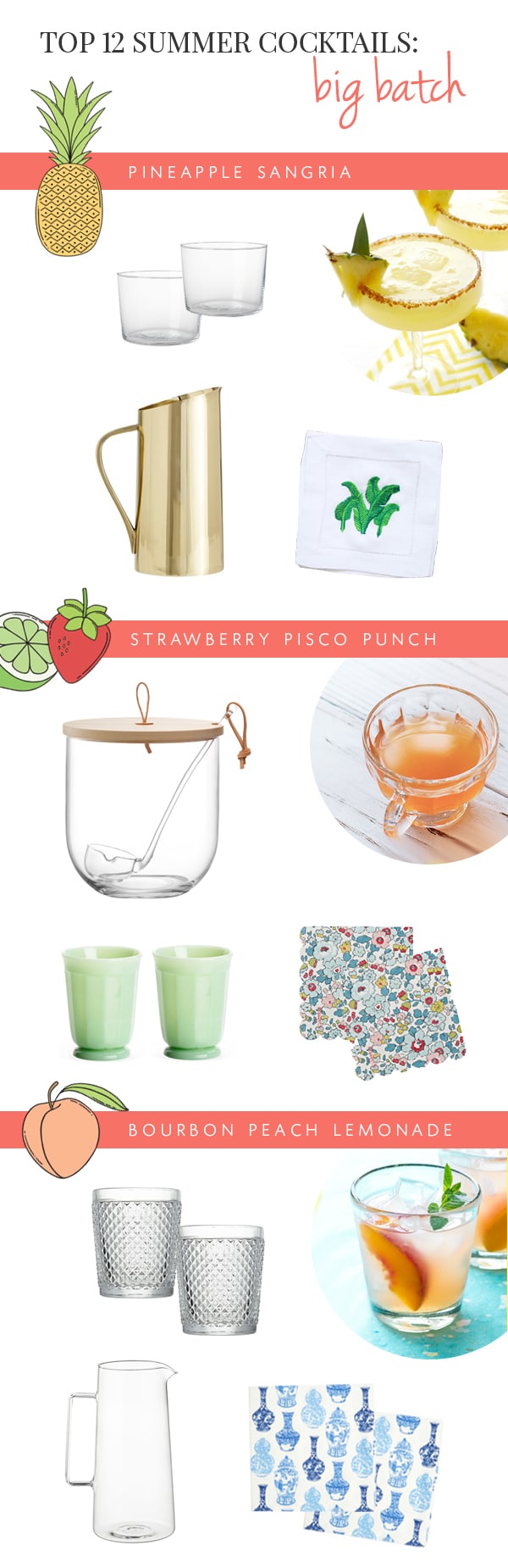 our top 12 summer cocktail recipes - big batch drinks | via coco kelley