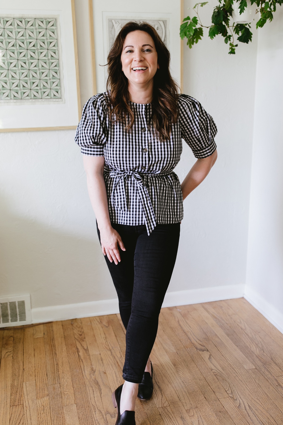 target black and white gingham checkered puff sleeve blouse | favorite target finds on coco kelley