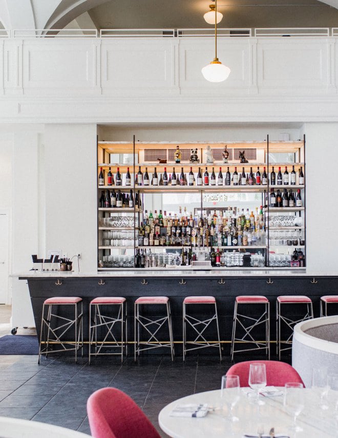 the bar at the Quirk Hotel in Virginia | via coco kelley