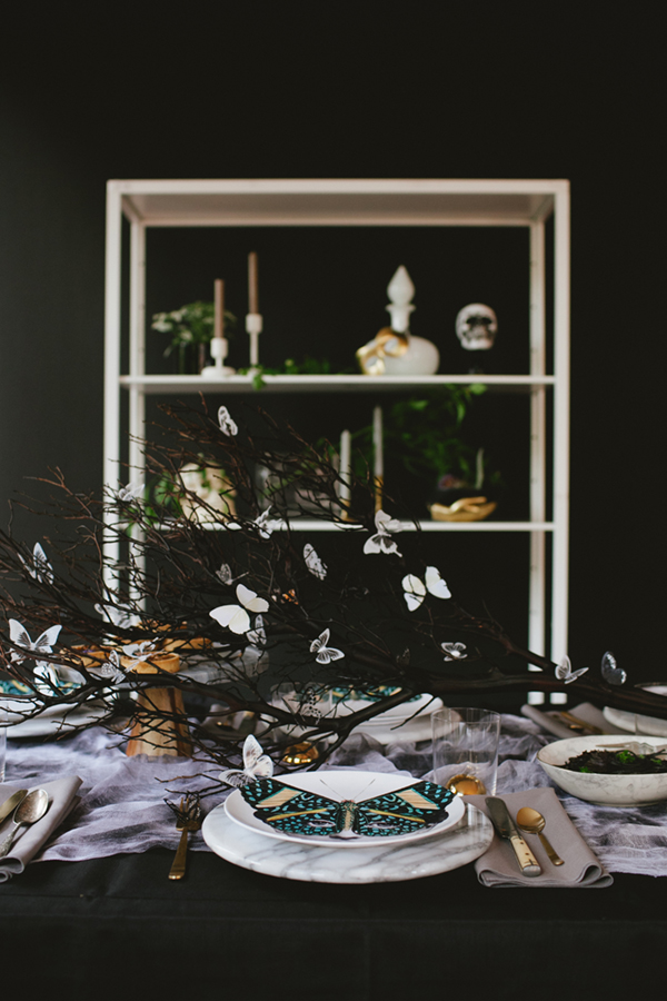 the butterfly ball halloween masquerade tabletop | coco+kelley