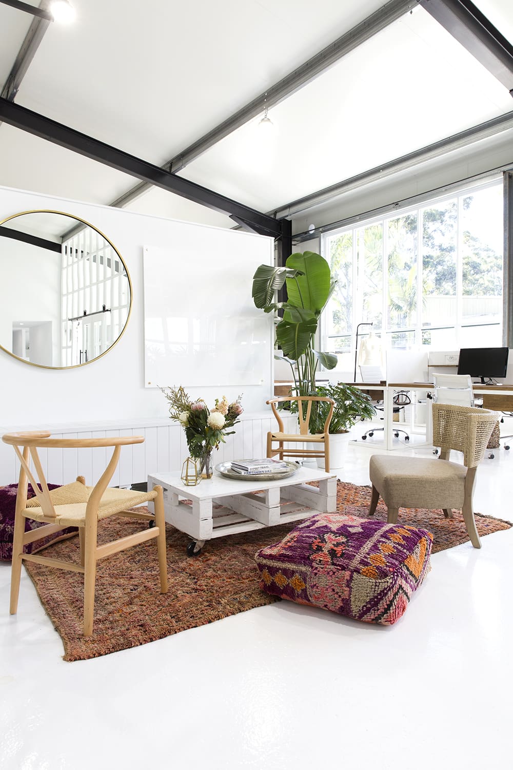 the fresh minimalist bohemian offices of spell and gypsy | tour on coco kelley