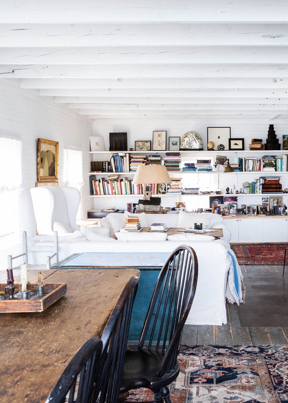 a historic maine island home with curated antiques and timeworn style