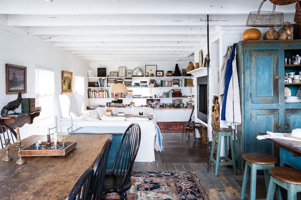 a historic maine island home with curated antiques and timeworn style