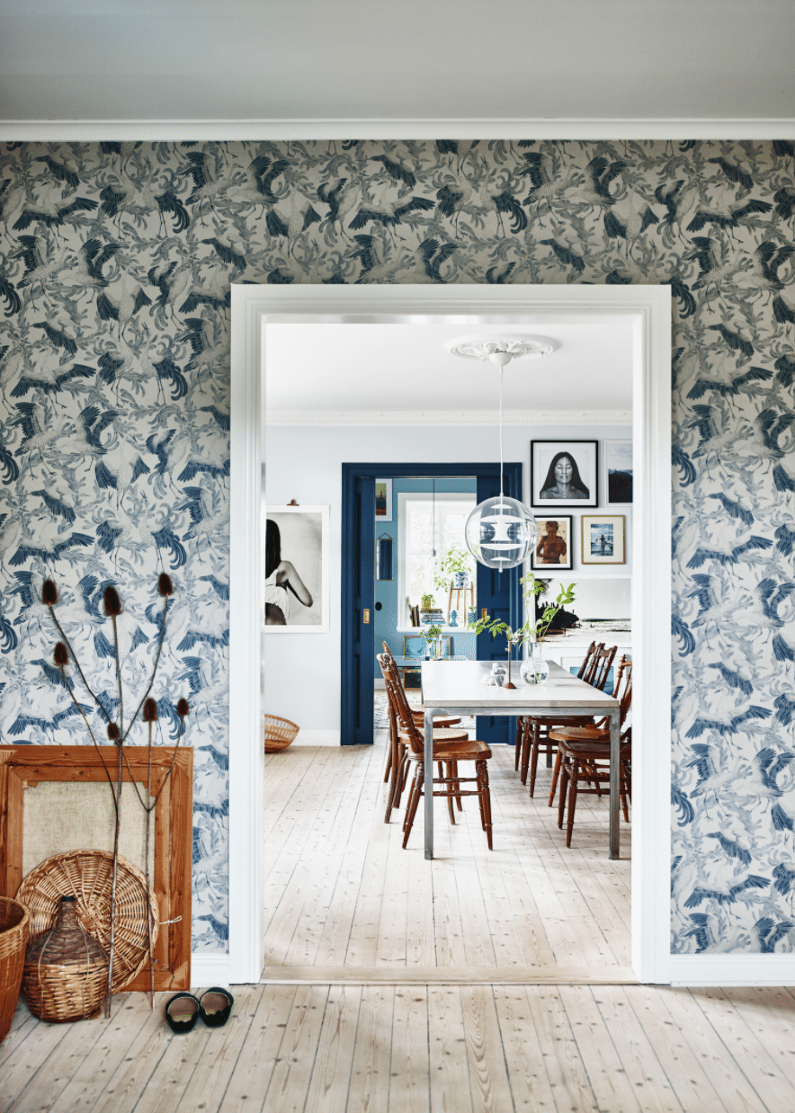 layers of blue and white dominate this swedish house tour | coco kelley