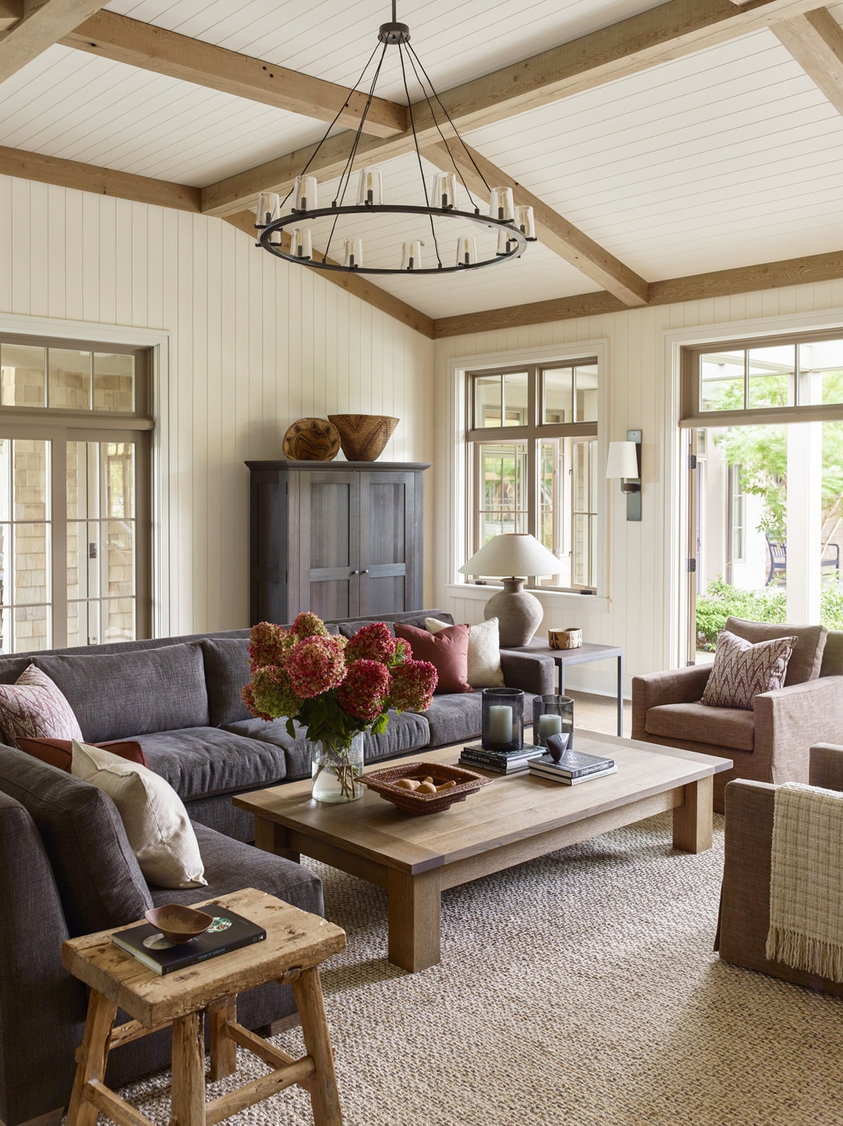traditional pacific northwest style in a cozy neutral living room | coco kelley