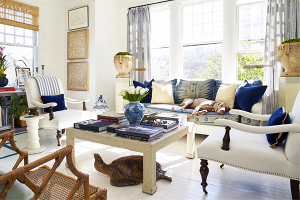 classic blue and white apartment by william mclure via coco kelley